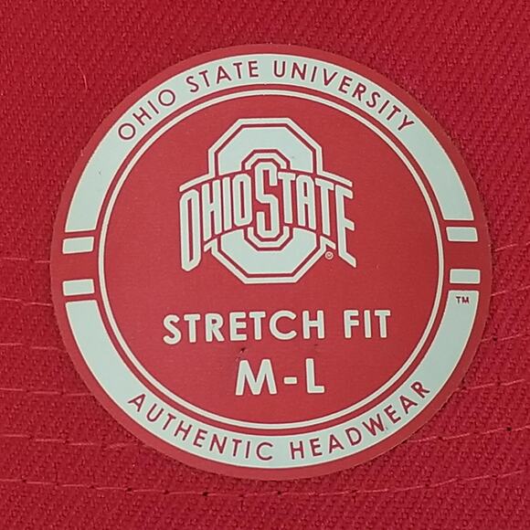 Ohio State Buckeyes Hat Cap Fitted Mens Large Red NCAA Football Stretch Fit - Picture 4 of 12